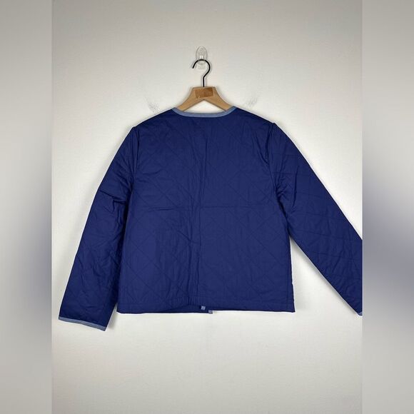 Untuckit for Her Leslie Quilted 100% Cotton Jacket Navy Blue Blazer Sz M NWT - Picture 7 of 7